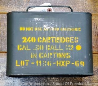 240 Rounds .30 Ball M2 (.30-06) For M1 Garand HXP Greek Surplus - Rifle ...