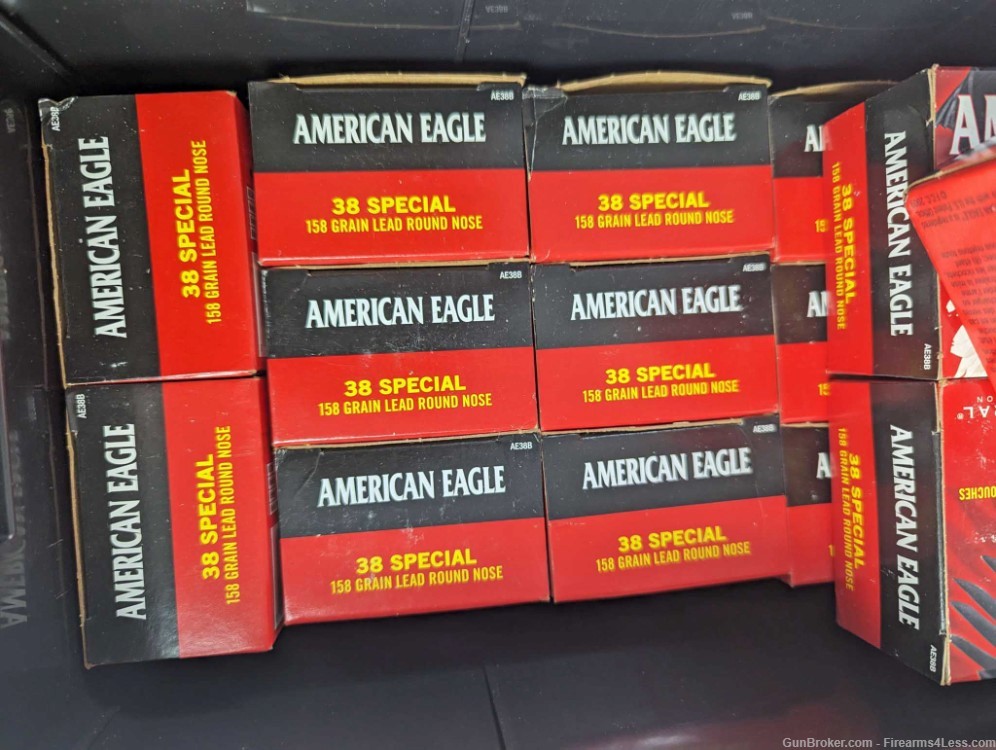 900 Rds Federal American Eagle 38 Special 158g Lead Round Nose Ammo ...